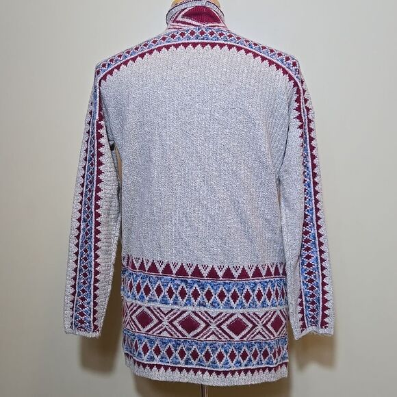 Lucky Brand Southwestern Open Cardigan Sweater Duster Aztec Western Festival Med - Picture 6 of 16